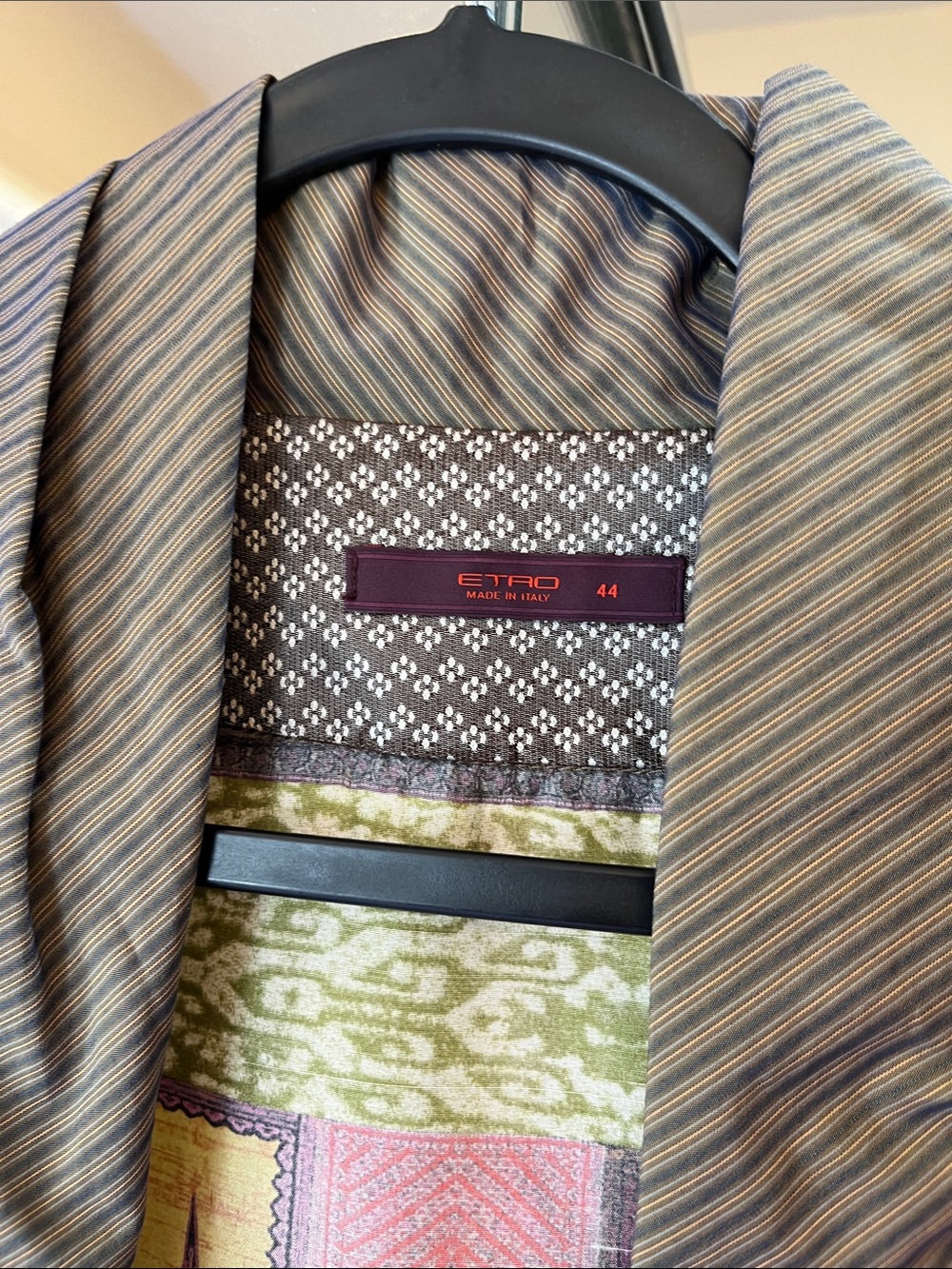 Etro Striped Multicolor Silk Jacket with Patterned Lining - Picture 3 of 5